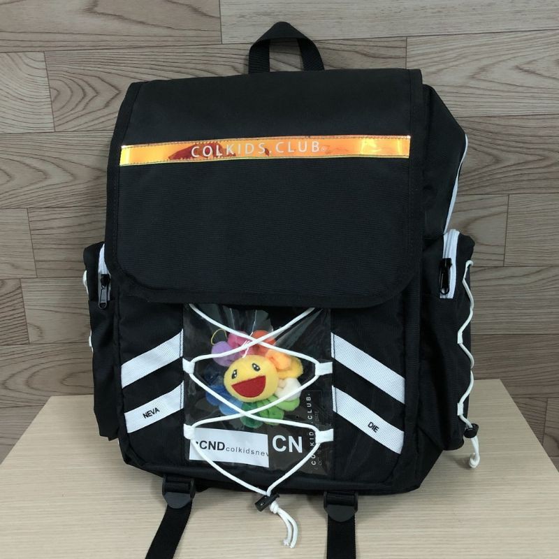 (SALE) ️ VIDEO  BALO PHẢN QUANG COLKIDS CLUB BACKPACK SEASON 4 ( TRẮNG/ĐEN )