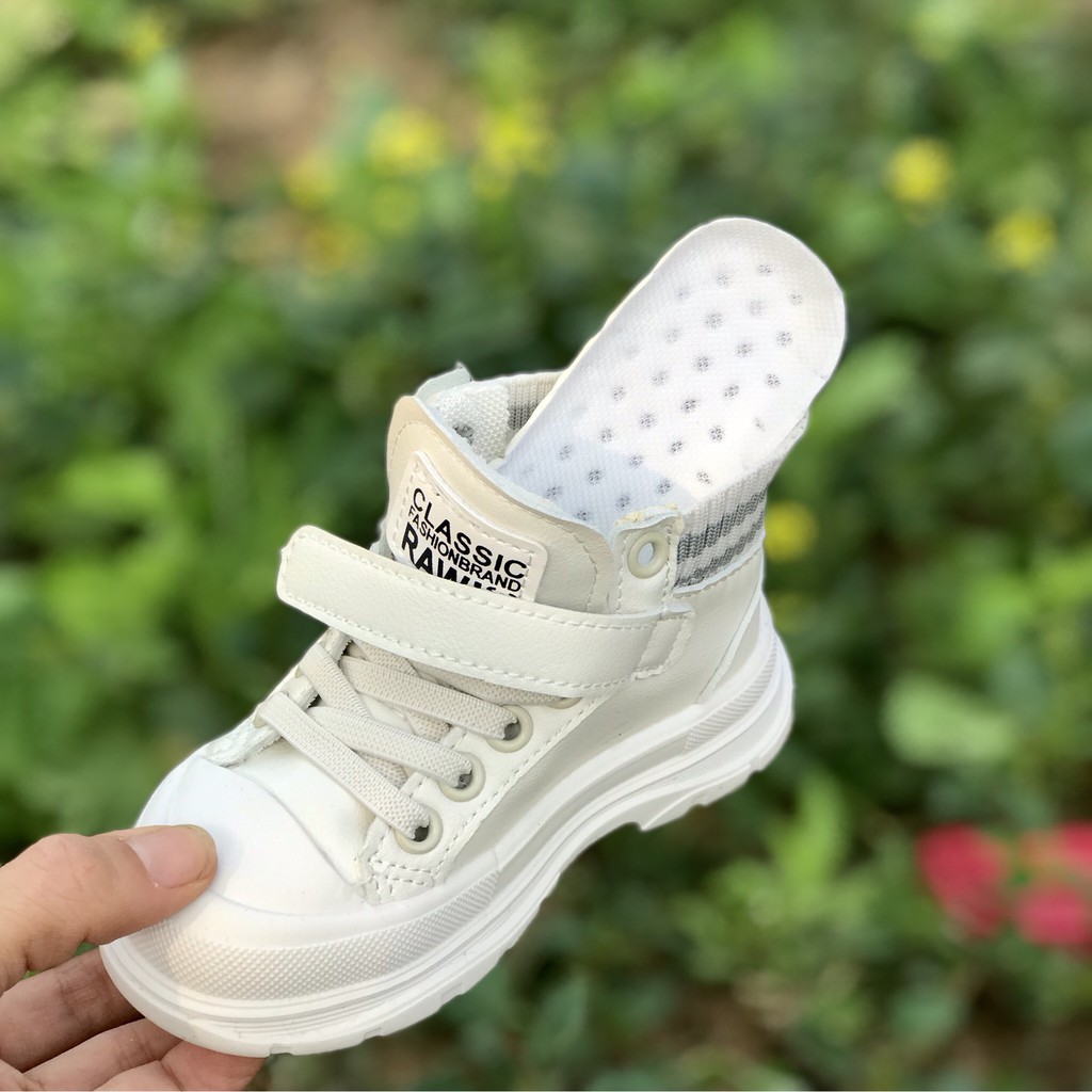 Bốt bé trai bốt bé gái boot cho bé Giày Boot Trẻ Em Cổ Chun Cao Cấp Quai Ngang Cho Bé f35 ảnh thật