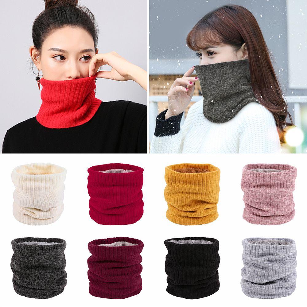 Khăn Choàng Cổ Dệt Kim Hai Lớp Vải Lông Cừu Mềm Mại Dày Dặn