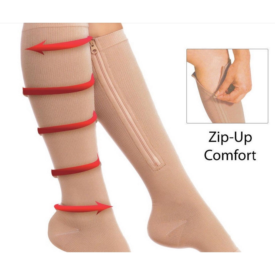 Vớ Nén Có Khóa Kéo Hỗ Trợ Đầu Gối / Đầu Gối Unisex Size A +