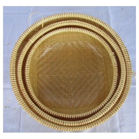 [Mây tre Bao La Huế] Rổ đựng rau, trái cây,... Bằng Mây Tre đường kính 23cm cao 7cm