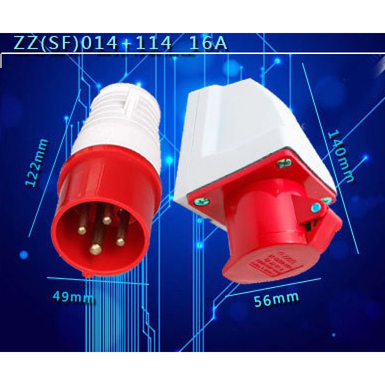 Bộ phích cắm , ổ cắm công nghiệp 4 pha/5pha 16A/32A