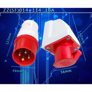 Bộ phích cắm , ổ cắm công nghiệp 4 pha/5pha 16A/32A