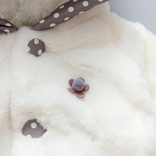 Áo khoác cotton có mũ trùm đầu họa tiết hoa chấm bi cho bé gái 6m-3 tuổi - ảnh sản phẩm 6