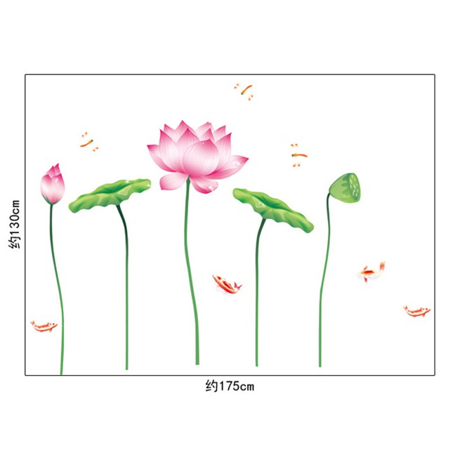 Decal dán tường trang trí - HOA SEN TRANG NHÃ