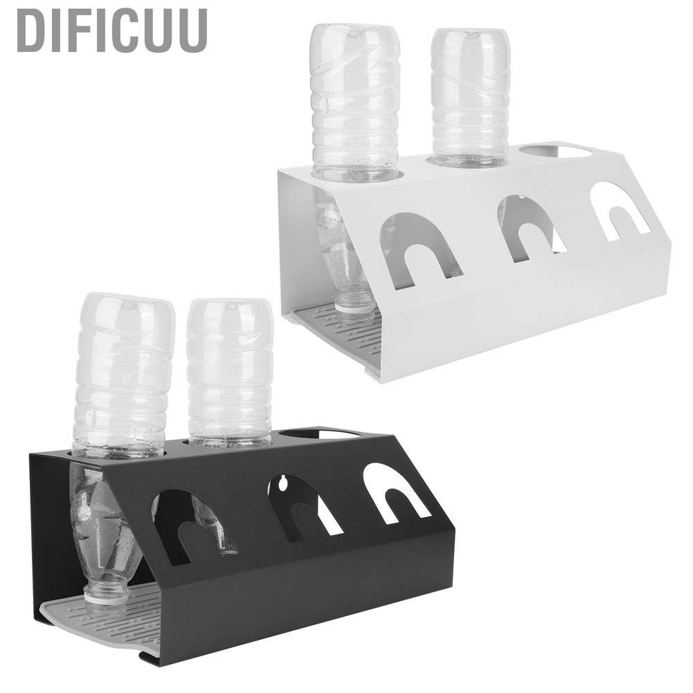 Dificuu Household 3 Holes Bottle Drain Drying Rack Cup Holder Drainer with Pad for Sodastream