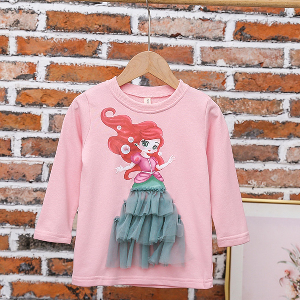 Đầm Công Chúa Tay Dài In Họa Tiết Hoạt Hình Phong Cách Phương Tây Thời Trang Xuân Thu Cho Bé Gái