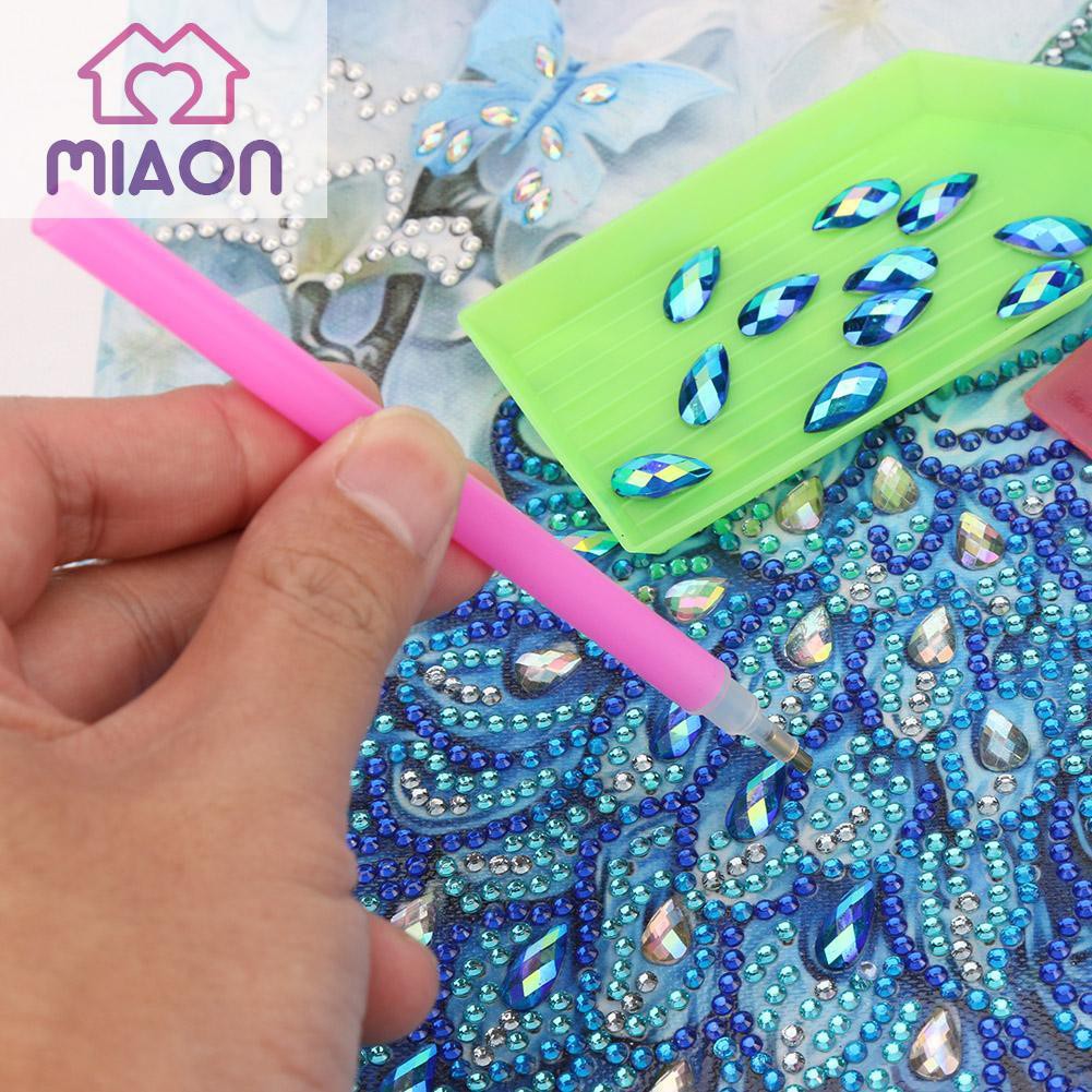 Bộ tranh đính đá 5D DIY hình con công trang trí nhà ở