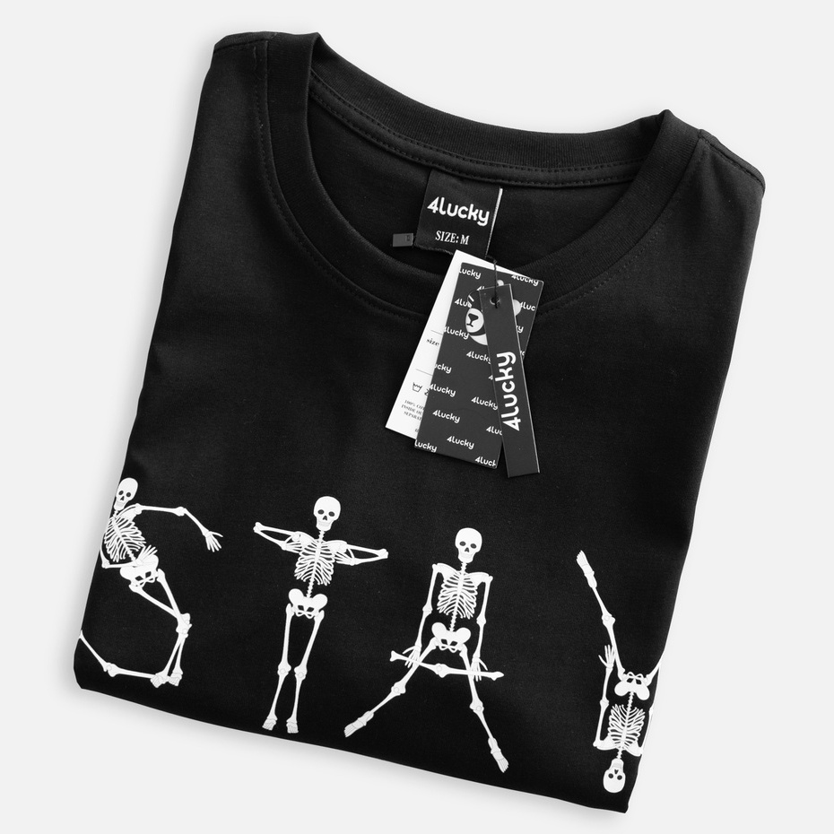 Áo phông rộng nam nữ SKULL 4lucky 6040 - tay lỡ form rộng oversize streetwear