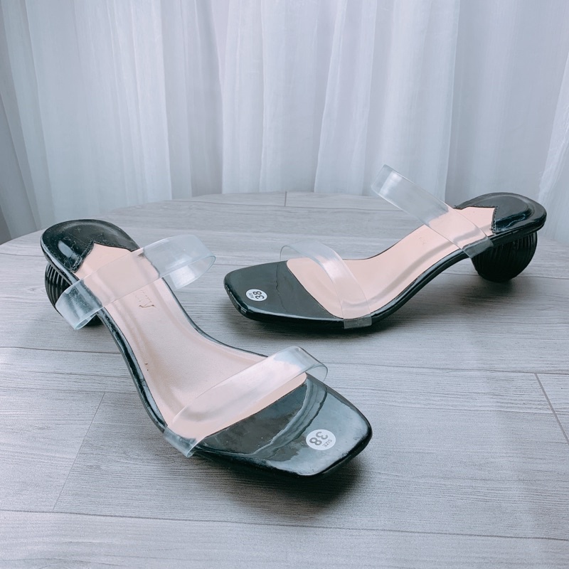 Guốc Sandal cao gót nữ gót mới 2 quai dáng hàn quốc cao 5cm - B53
