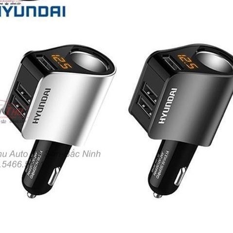 Tẩu Sạc Hyundai 3 Cổng Usb Có Màn Hình Hiển Thị Điện Áp HY-10