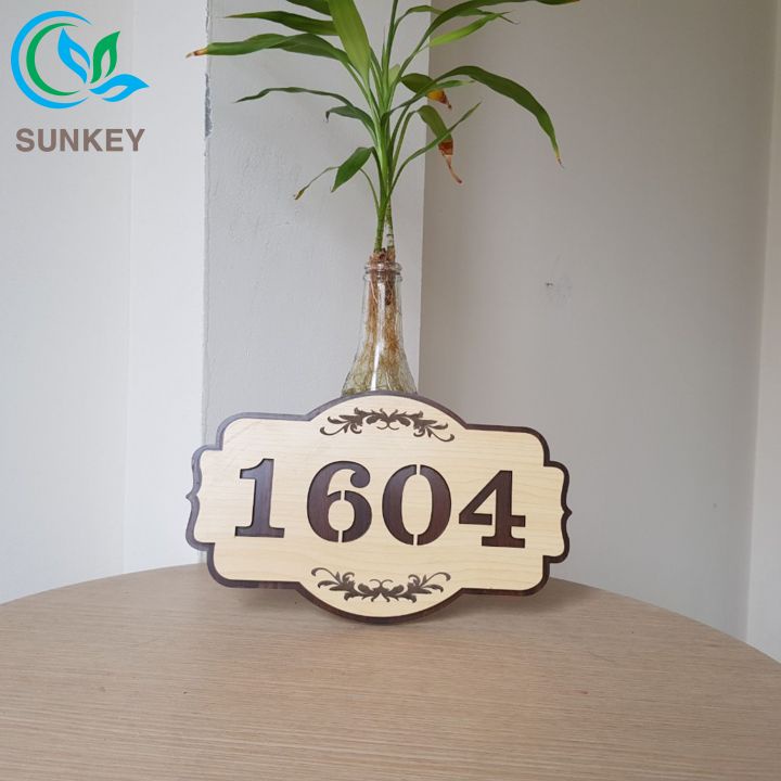 Bảng Gỗ Treo Cửa Chữ Số Phòng - Kích Thước 25x15 cm - Chất Liệu Gỗ MDF Nhập Khẩu - Trang Trí Tường, Treo Cửa