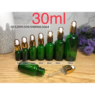 Chai 30ml xanh lá serum mỹ phẩm tinh dầu
