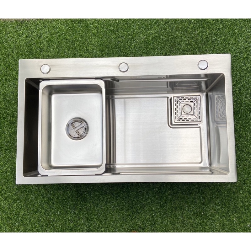 Chậu rửa chén 1 hố kích thước 78x45cm inox bóng mờ