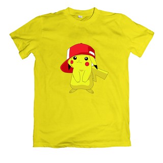 Áo thun in hình pikachu đội nón dễ thương