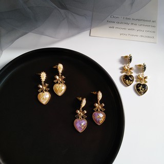 Bông tai trái tim cổ điển vintage sang trọng