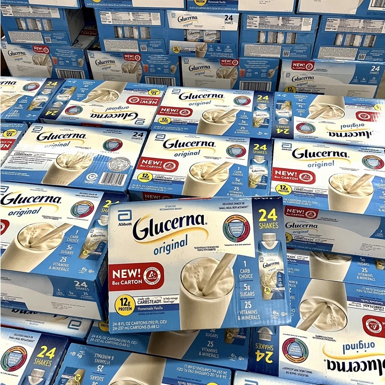 Thùng 24 Chai Sữa Glucerna Nước Dành Cho Người Tiểu Đường 237ml Mỹ