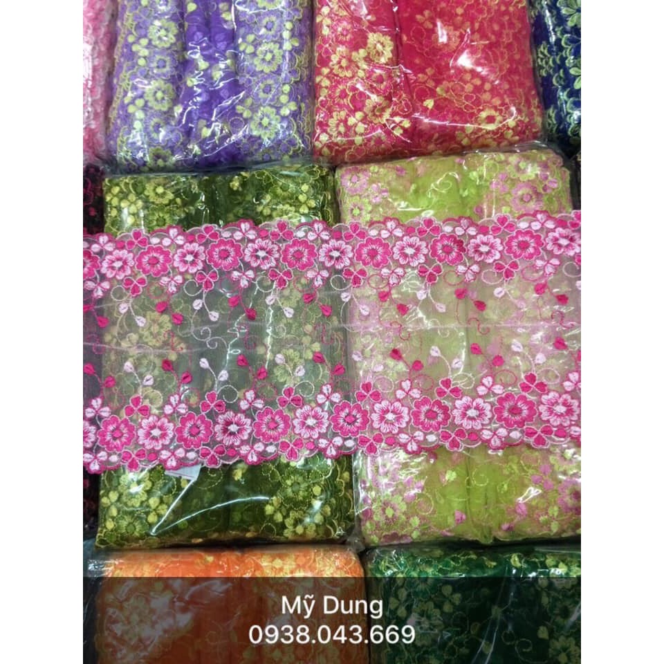 Ren lưới chân hoa 2 màu 15F (Dây dài 13,5m) - Nhóm màu sáng - MS 938988