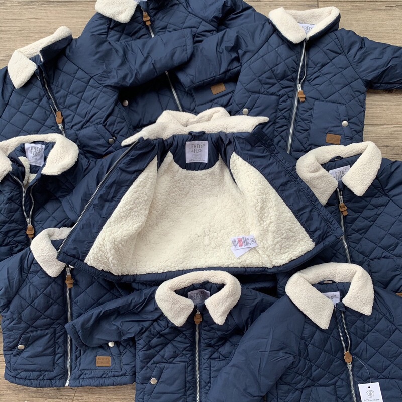 Áo phao trần trám lót lông cừu cho bé