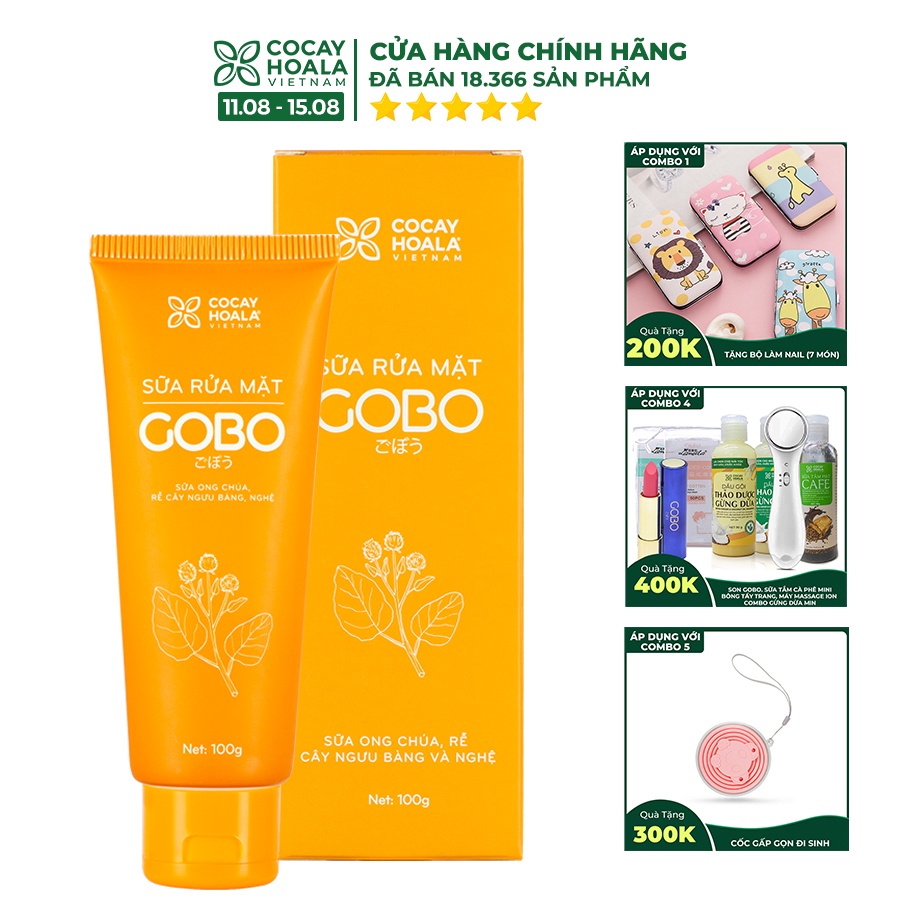 Sữa rửa mặt làm sạch sâu cocayhoala Gobo 100g