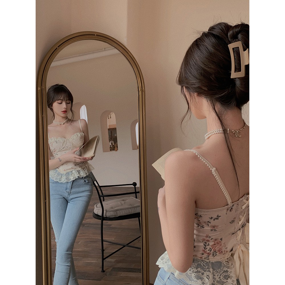 [Mã FAGREEN245 giảm 10% tối đa 30K đơn 99K] Áo Croptop Trễ Vai Phối Ren Hoa Thời Trang Mùa Hè Cho Phái Nữ