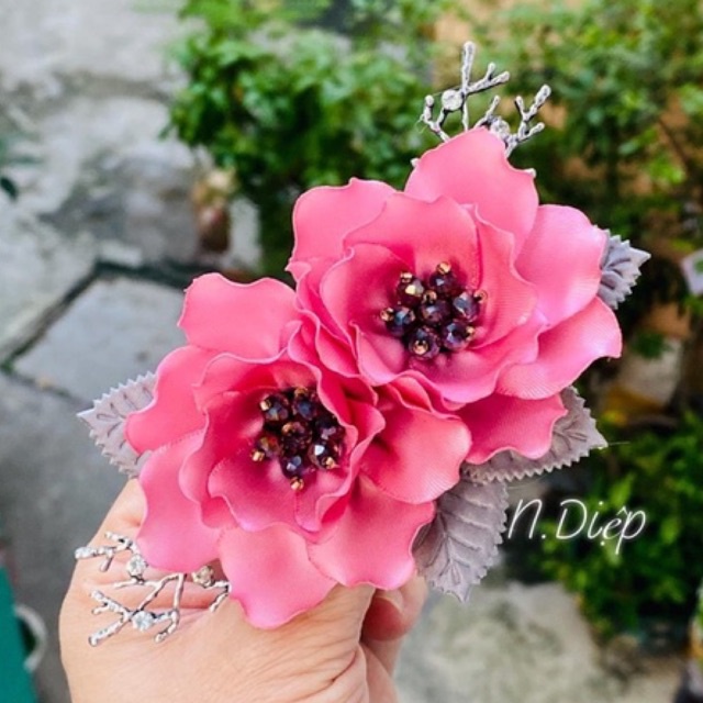 Hoa cài cổ áo dài/váy/đầm -nhiều màu
