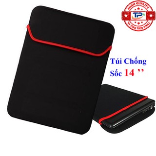 Túi chống sốc cho máy tính xách tay / Laptop loại 14 inch ( đen viền đỏ )
