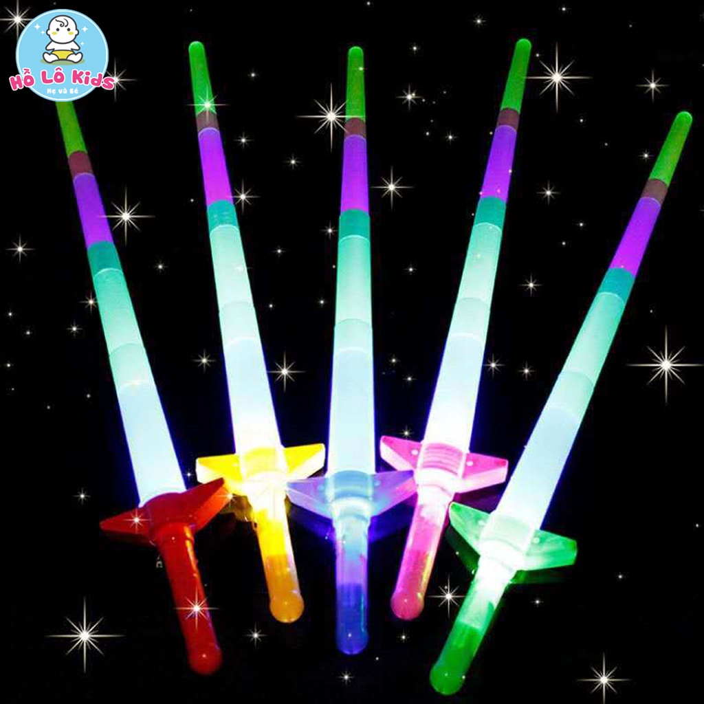 Kiếm đồ chơi có đèn 4 đoạn phát sáng nhiều màu dành cho bé Hồ Lô Kids