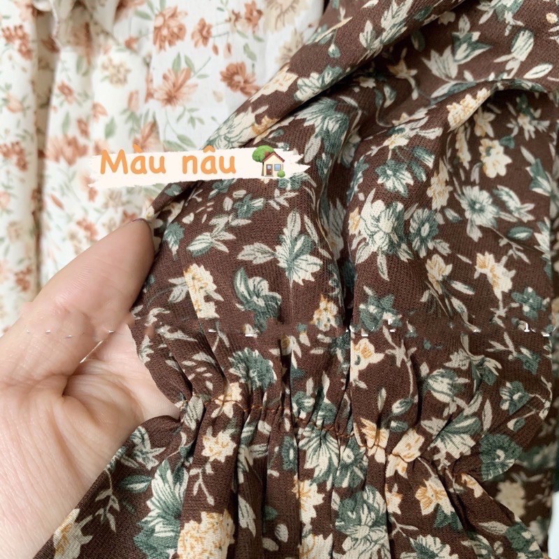 Đầm - Váy hoa nhí lụa Hàn Lolita Ulzzang (hình thật/ sẵn)