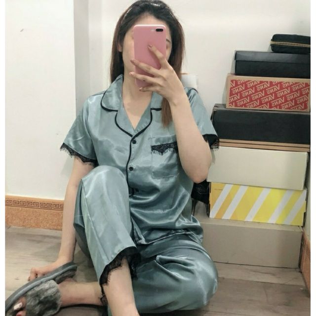 Đồ bộ phi lụa phối ren | BigBuy360 - bigbuy360.vn