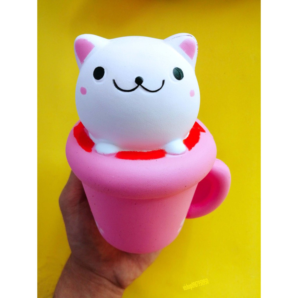 SquiShy cốc thỏ mặt bự