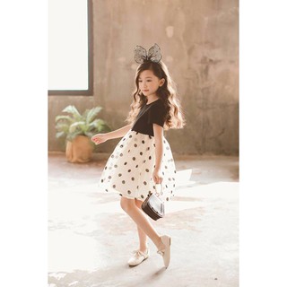 (xả) (thanh lý) Váy bé gái xoe chấm bi (Sz: 110 - 160)
