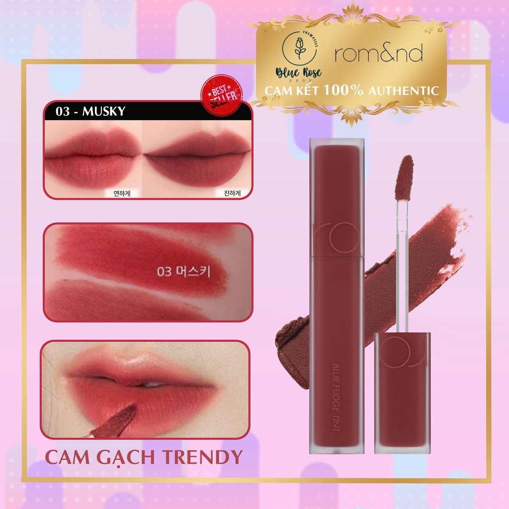 Son Romand Blur Fudge Tint 5g #03 MUSKY - Cam đỏ gạch