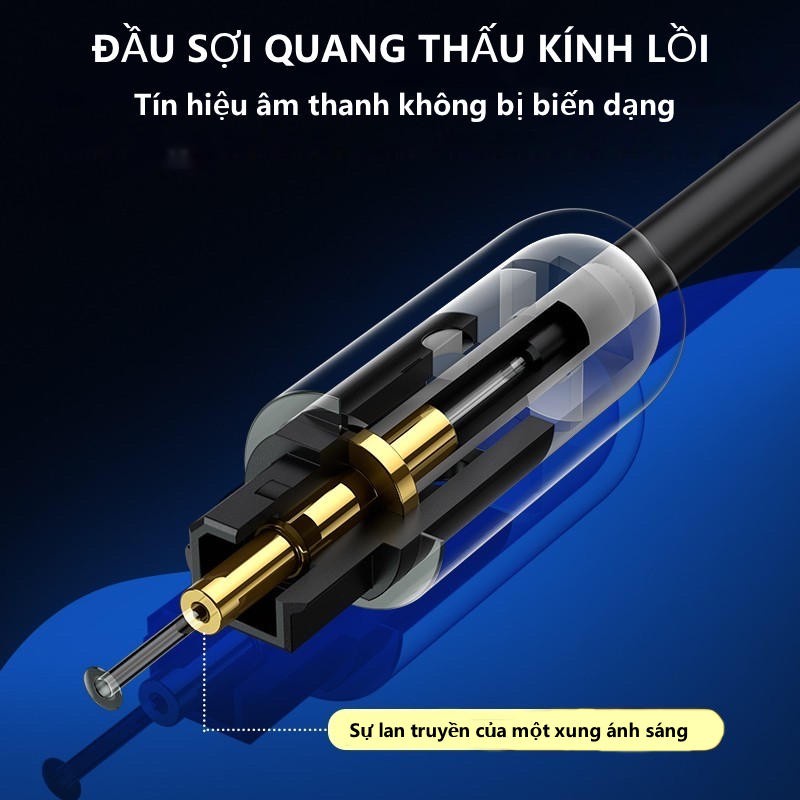 Cáp audio quang Toslink Optical UGREEN 70890 | Hỗ trợ âm thanh 5.1/ 7.1 | Đầu cáp mạ vàng | BH 18 Tháng 1 Đổi 1 |