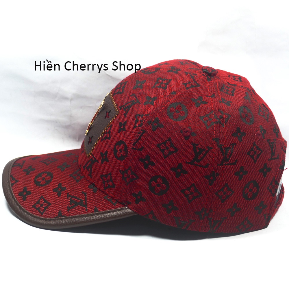 Nón kết, Mũ Lưỡi Trai thêu mặt da kết hợp gắn mặt sắt chữ LV- Chất liệu Cotton phù hợp cho cả nam và nữ.