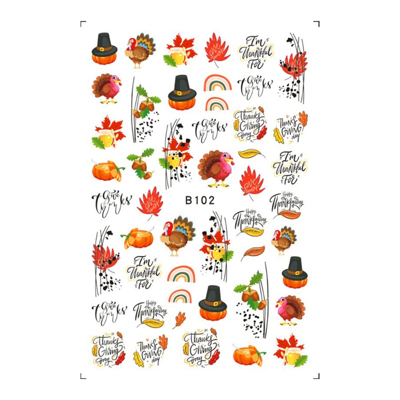 Miếng Dán Trang Trí Móng Tay Hình Lá Phong Mùa Thu