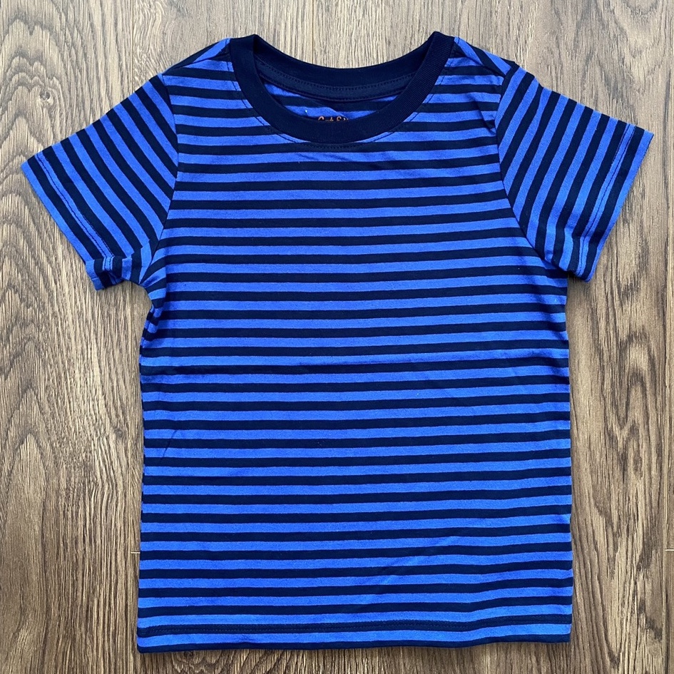 T-shirt/ Áo thun bé trai tay ngắn sọc nhỏ , hàng xuất dư