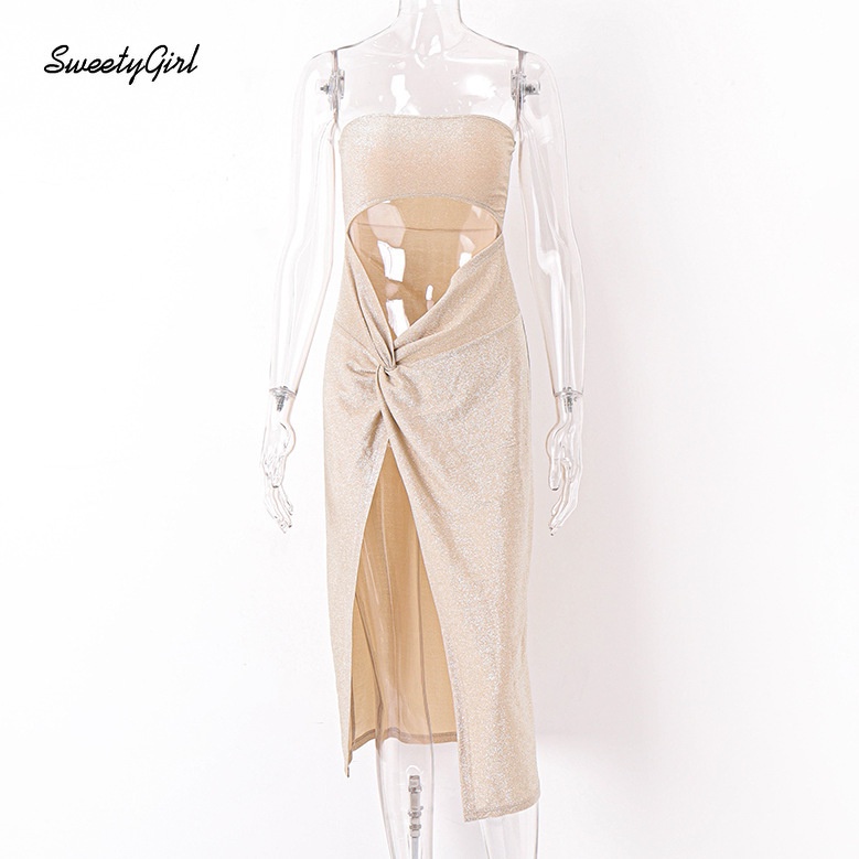 Đầm Maxi Không Tay Eo Thấp Hở Vai Màu Trơn Thời Trang 2022 Dành Cho Nữ