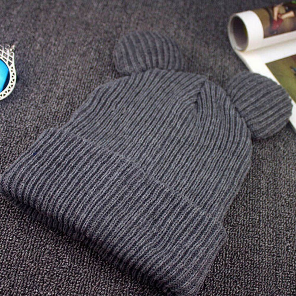 Mũ len beanie tai gấu cho nữ