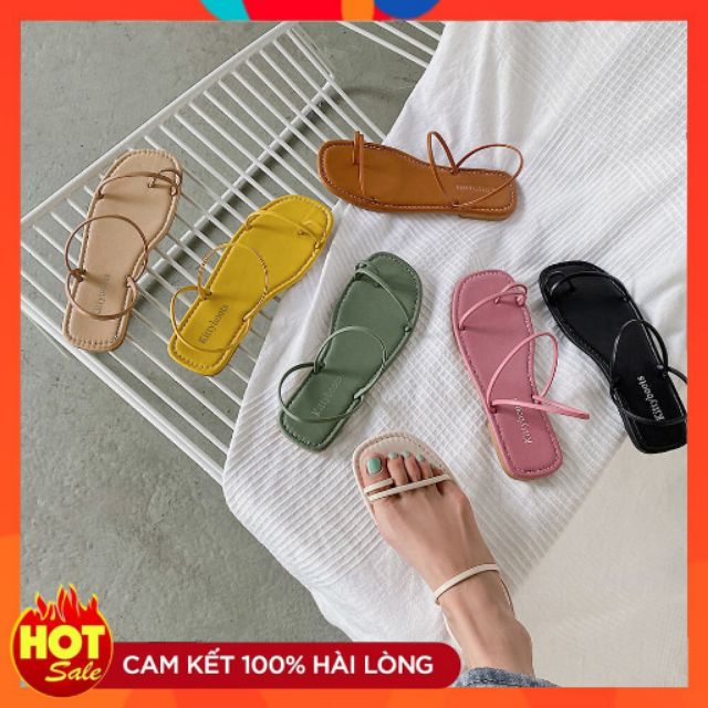 T52 Sandal Nữ🍓FREESHIP🍓Xỏ Ngón Quai Mảnh Mũi Vuông Siêu Nhẹ Cực Xinh Xắn🔥