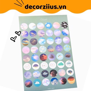 Nhãn dán Sticker hình tròn 48 chấm tròn trang trí dán toploader