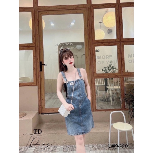 Yếm jean- Yếm váy jean co giãn (hình thật)