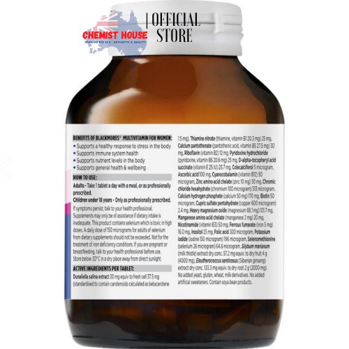[Hàng chuẩn Úc] Vitamin tổng hợp cho phụ nữ Blackmores Multivitamin for Women DATE 2023 | BigBuy360 - bigbuy360.vn