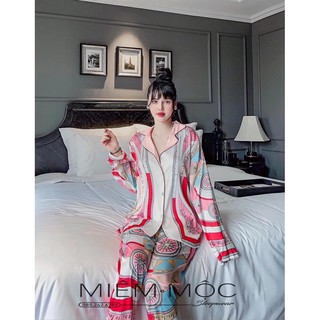 Bộ lụa pijama hoạ tiết cao cấp chuẩn xịn