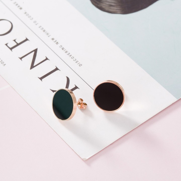 Bộ 3 Đôi Bông Titan Cao Cấp Hình Tròn Màu Đen TT 1586