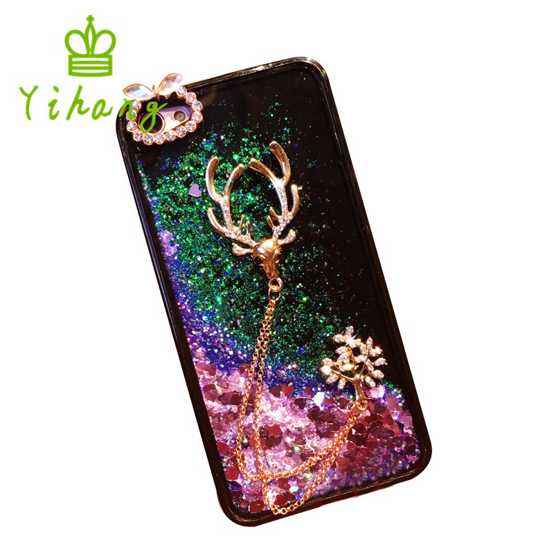 4 Huawei Honor 9 8 Play GR5 GR3 2017 Y5 II P Smart Quicksand Pendant Deer Shining Case