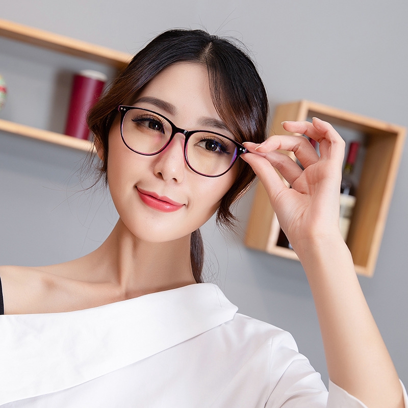 Gọng kính cận nhựa dẻo VIENDO mắt tròn chống ánh sáng xanh Hàn Quốc thời trang cho nam nữ