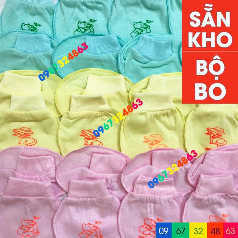 Bao tay bao chân sơ sinh Minh Hoàng Vỏ Đỏ sẵn 3 loại Chun, Bo, Dây