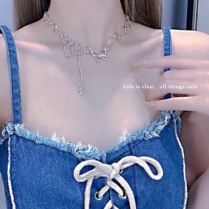 Choker Vòng Cổ Hợp Kim Mặt Hình Bướm Siêu Xinh Mainia Shop