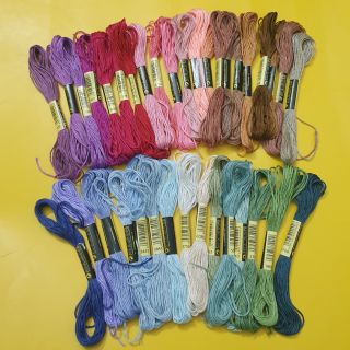 Set chỉ thêu cotton tone màu pastel 36 tép - ảnh chụp thật